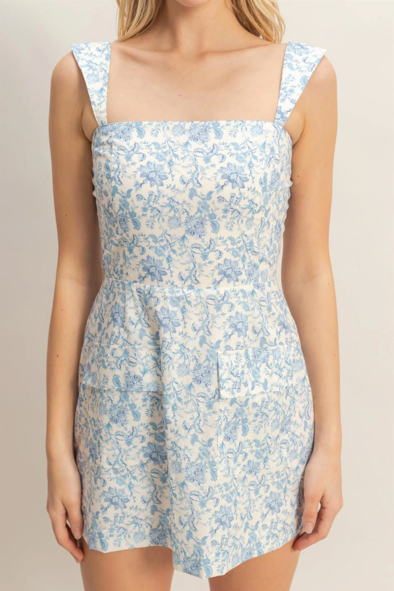 Floral Skort Romper - BLU