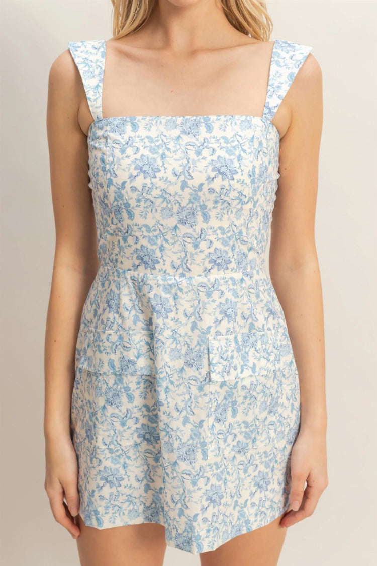 Floral Skort Romper - BLU