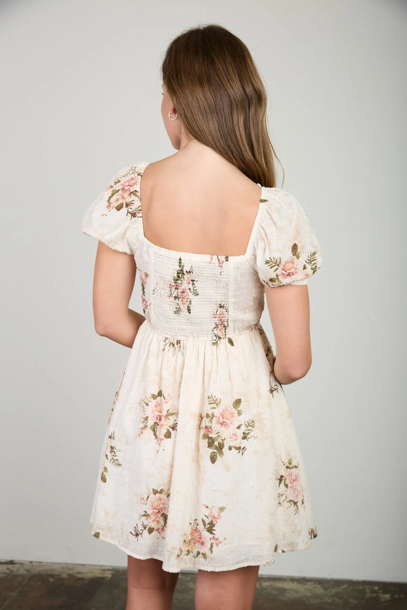 Floral Stripe & Dot Mini Dress - CHP