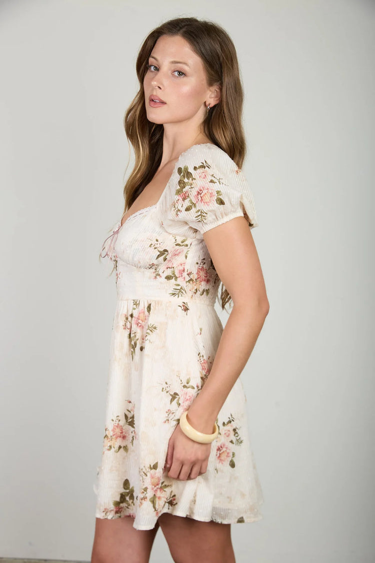 Floral Stripe & Dot Mini Dress - CHP