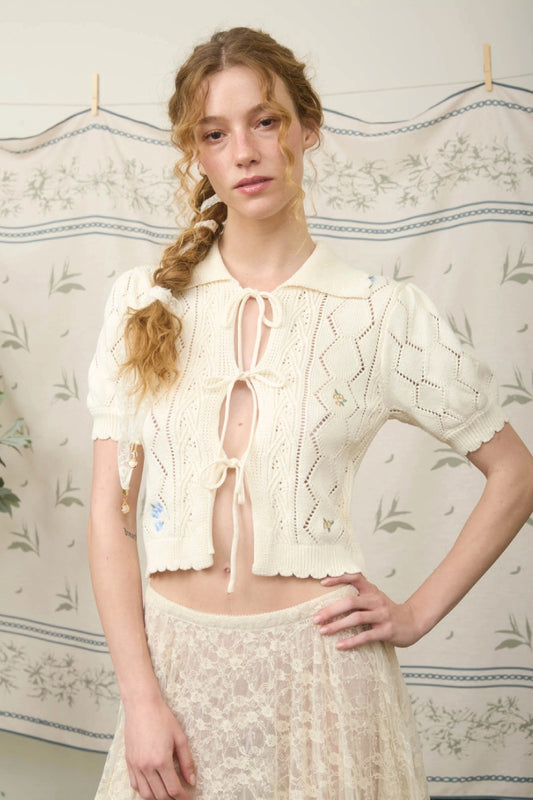Floral Tie Cardigan - CRM