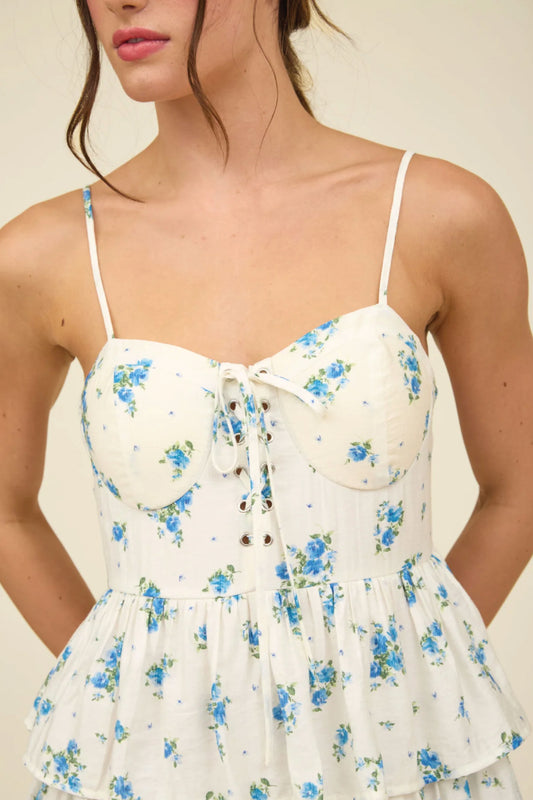 Floral Tiered Mini Dress - BLU