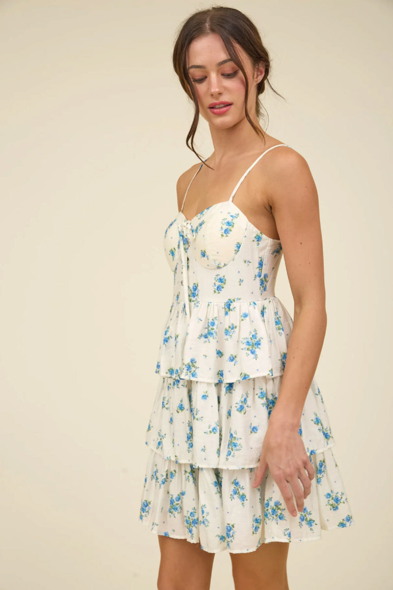 Floral Tiered Mini Dress - BLU