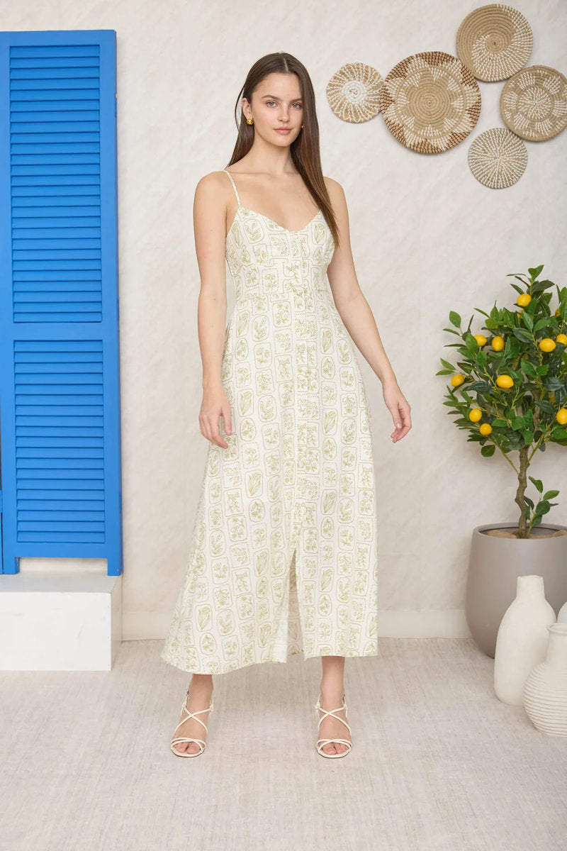 Floral Tile Print Dress - IVR