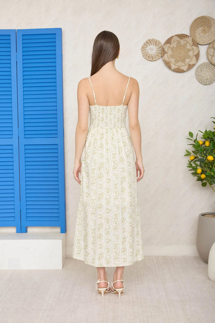 Floral Tile Print Dress - IVR