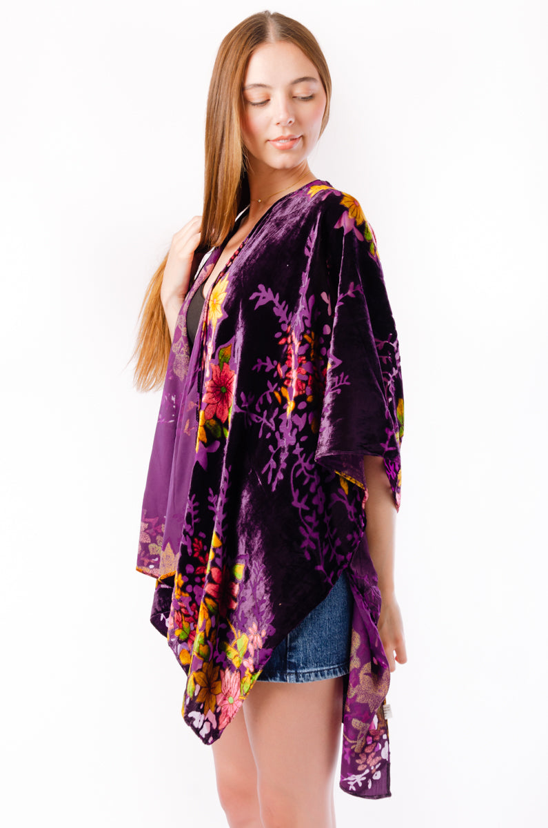 Floral Velvet Kimono