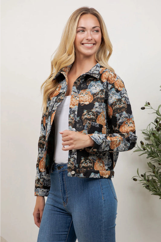 Cats Tapestry Jacket - MUL
