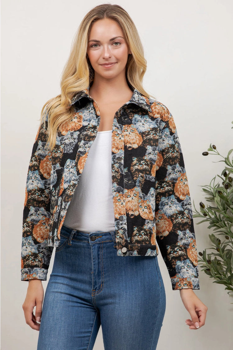 Cats Tapestry Jacket - MUL