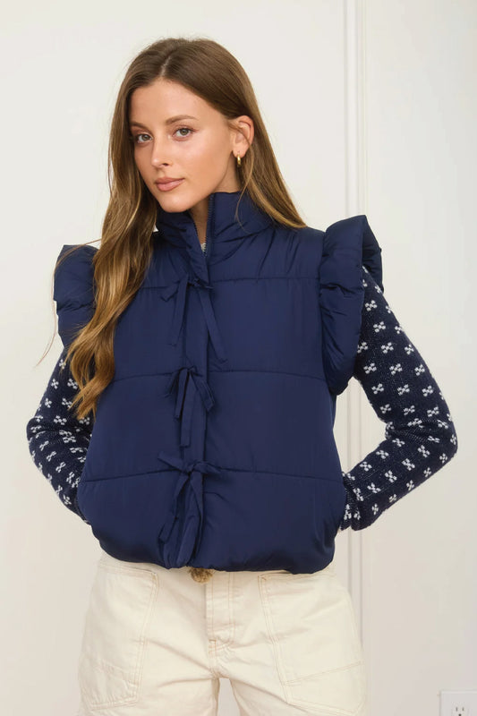 Flutter Puffer Vest - NVY