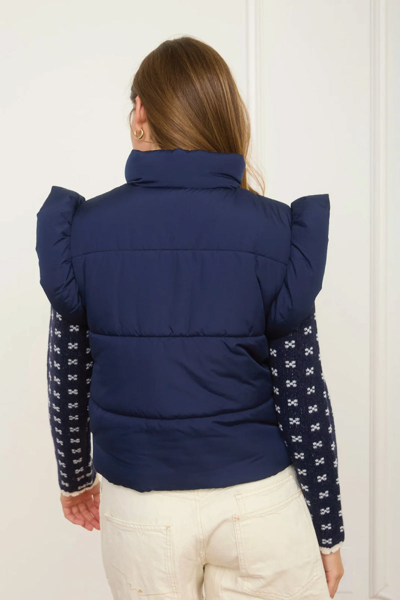 Flutter Puffer Vest - NVY