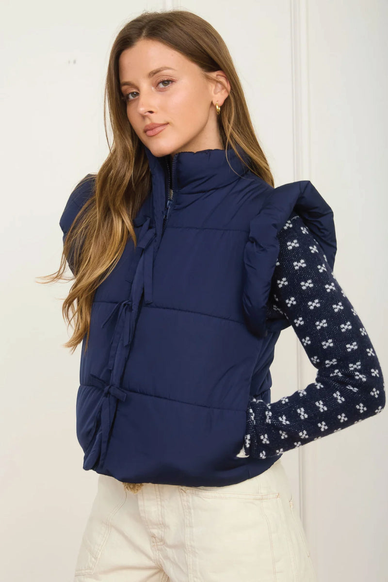 Flutter Puffer Vest - NVY