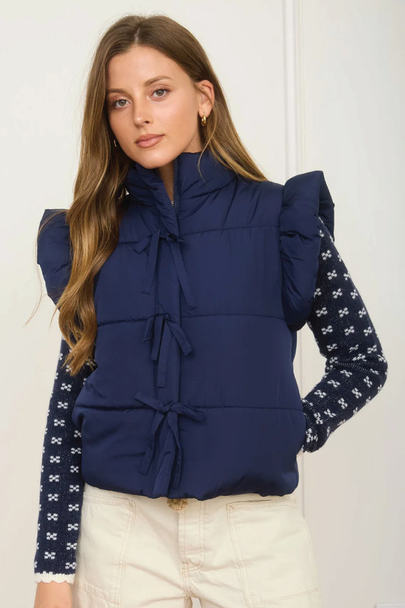 Flutter Puffer Vest - NVY