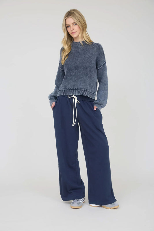 Fold Over Waistband Loungepant - NVY