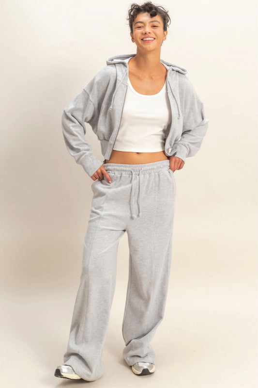 French Terry Wide Leg Sweatpants - HGR