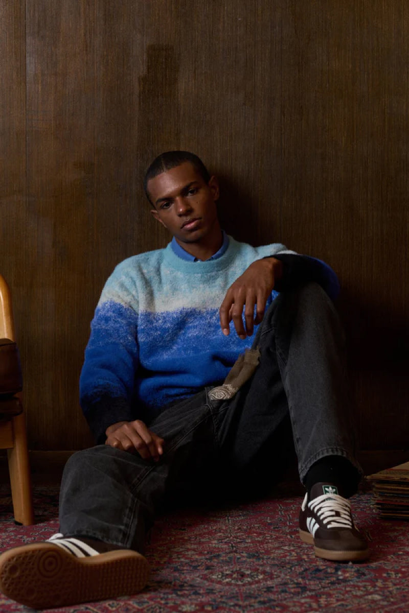 Gradient Knit Crew Sweater - BLU