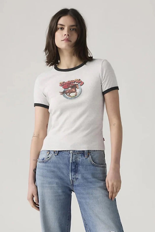 Graphic Ringer Rickie Tee - WHT