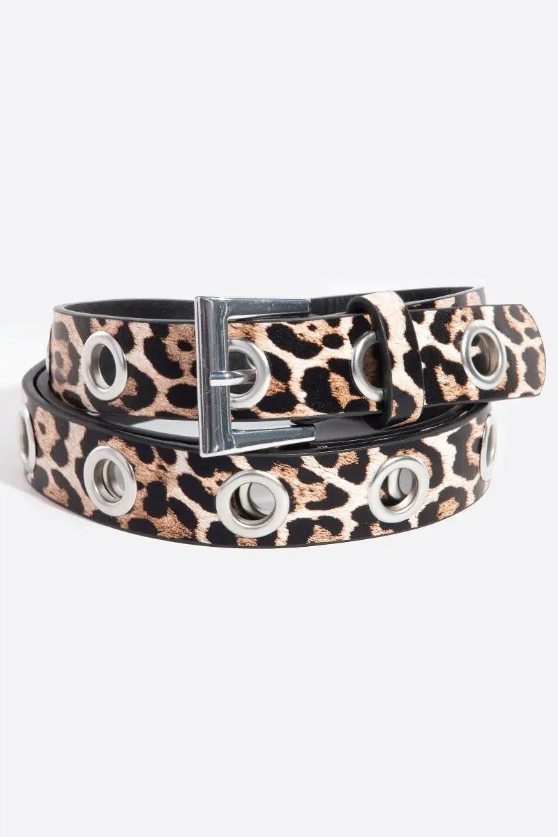 Grommet Faux Leather Belt - SLE