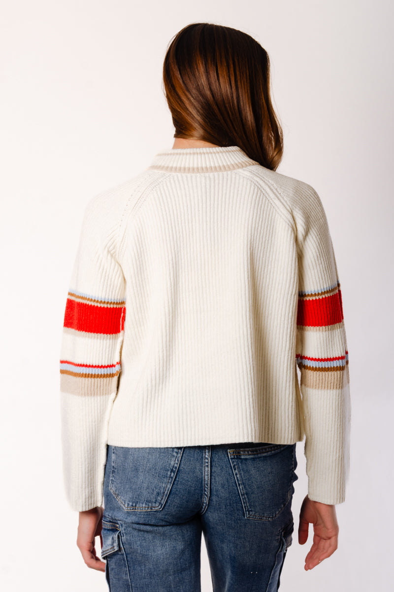Half Zip Striped Sweater - CRM