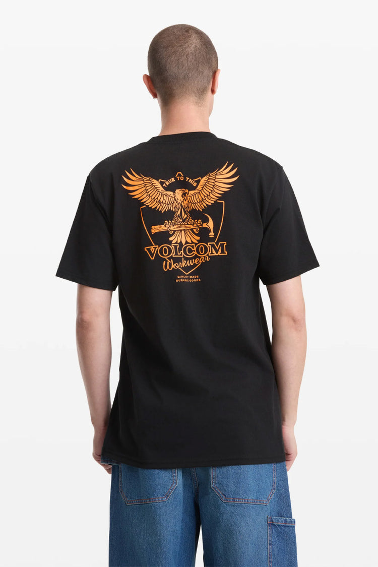 Hammered Split Tee - BLK