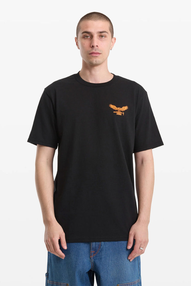 Hammered Split Tee - BLK