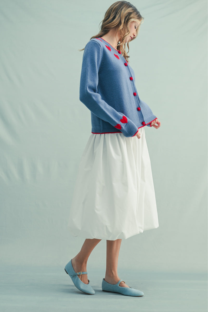 Heart Cardigan - BLU