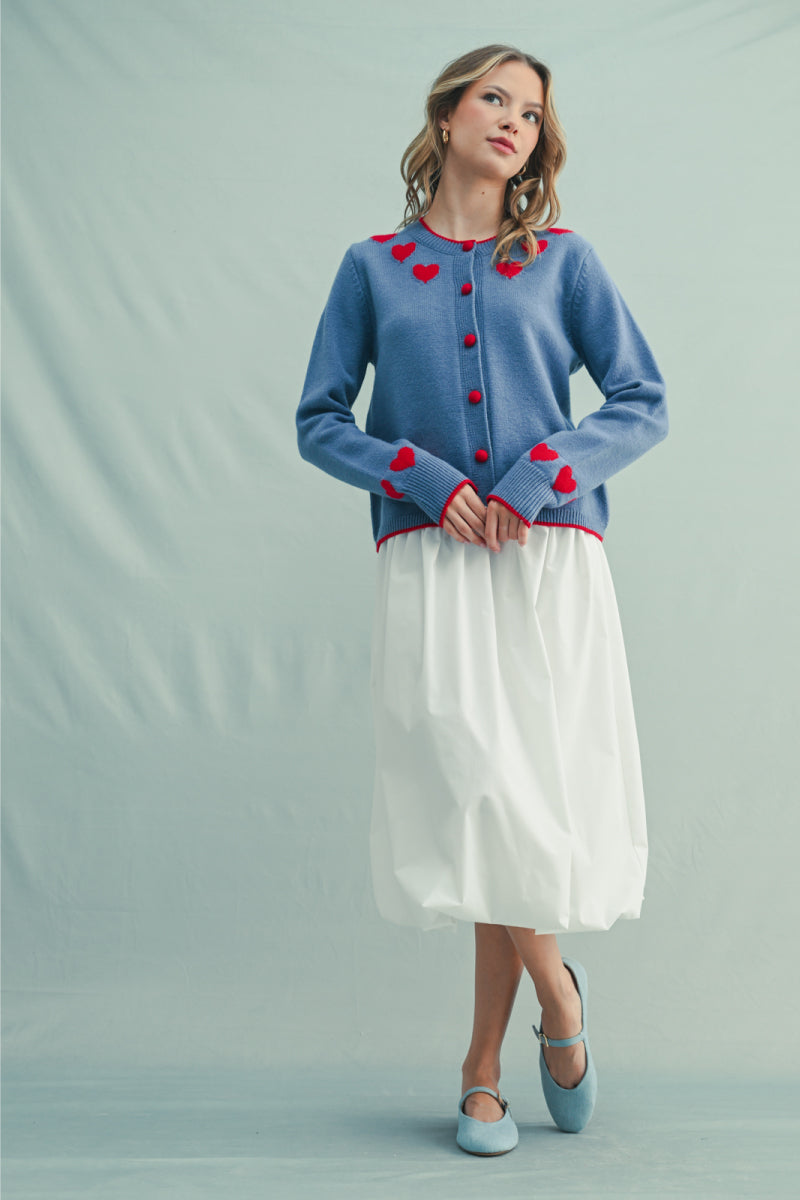 Heart Cardigan - BLU