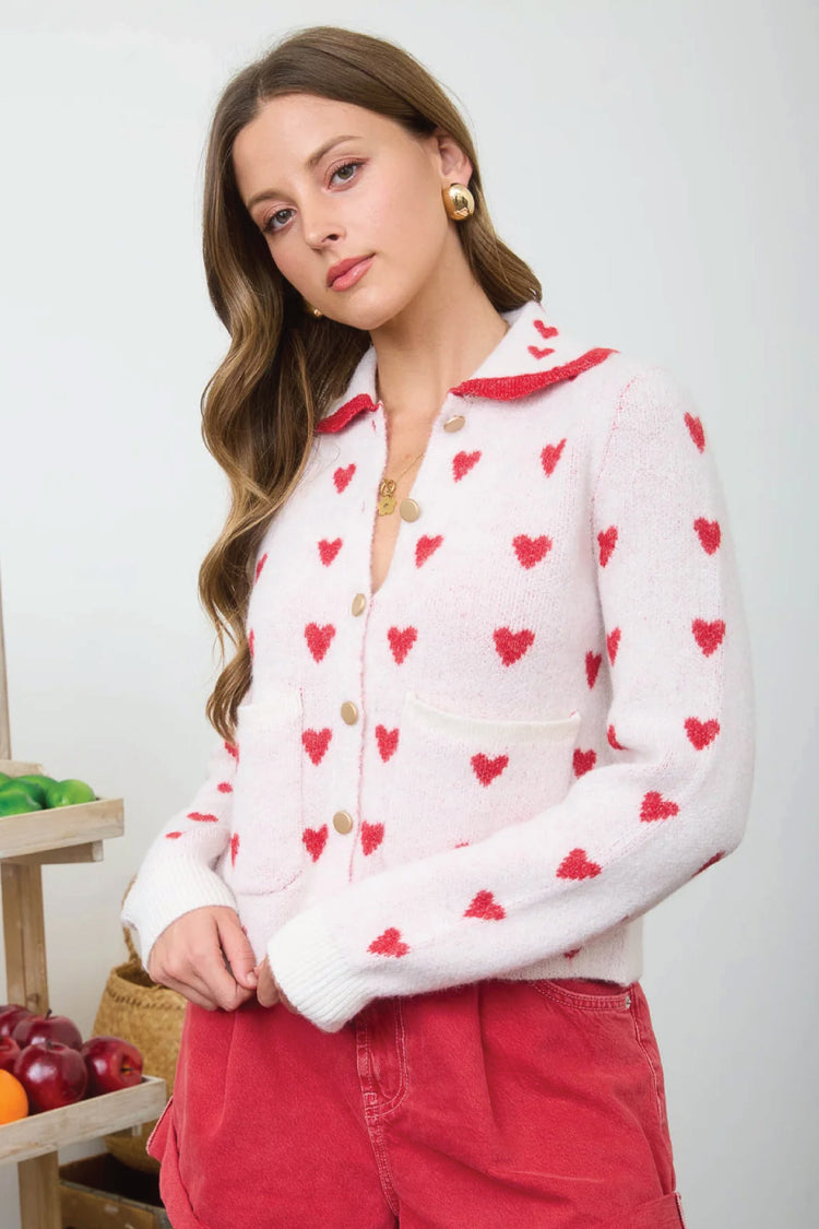 Heart Cardigan - CRM
