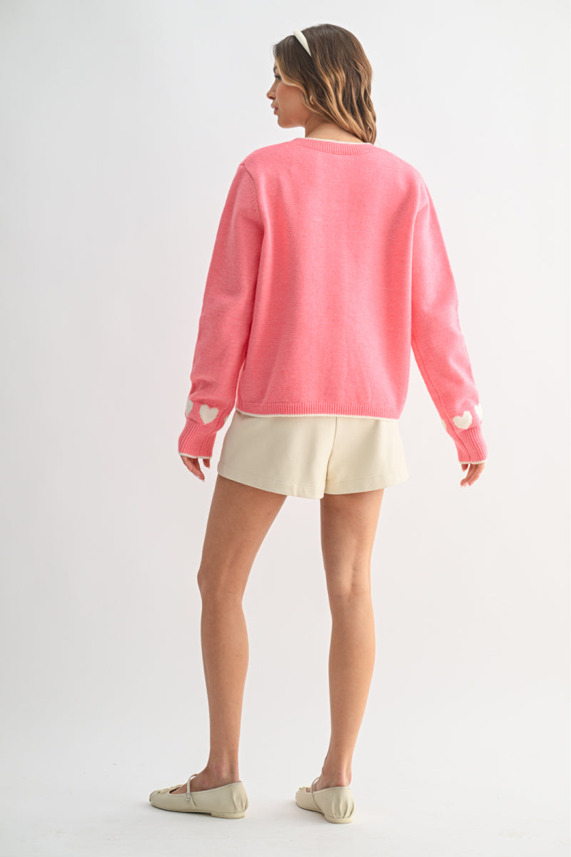 Heart Cardigan - PNK