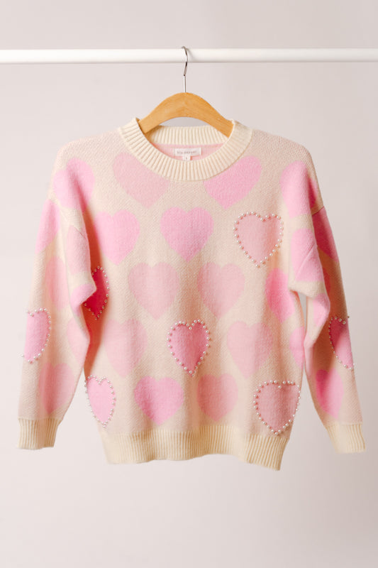 Heart & Pearl Sweater - IVR