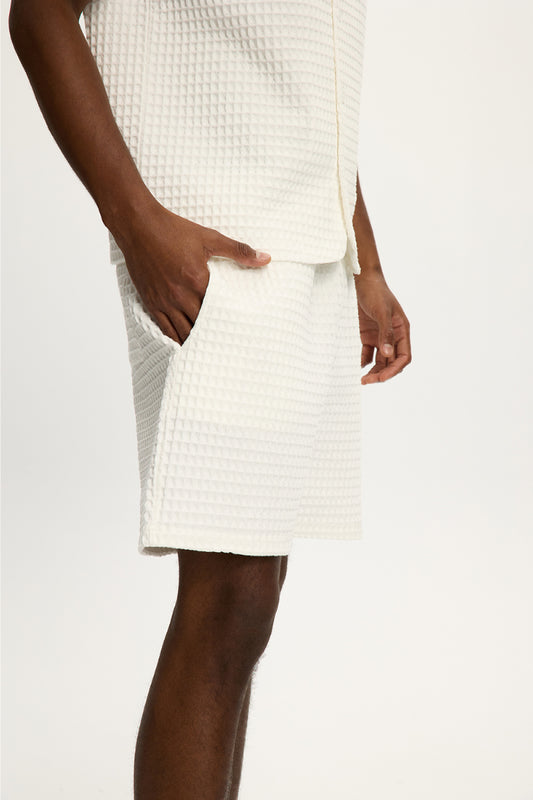 Heavy Waffle Shorts - WHT