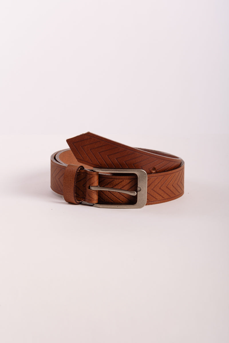 Herringbone Leather Belt - COG