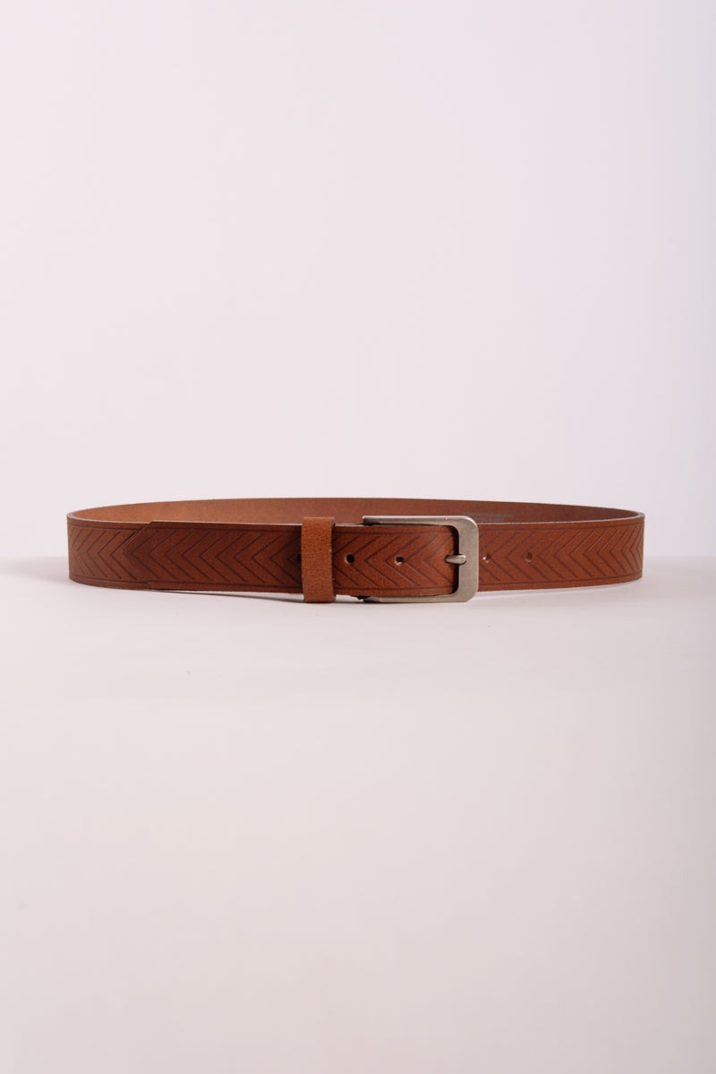 Herringbone Leather Belt - COG