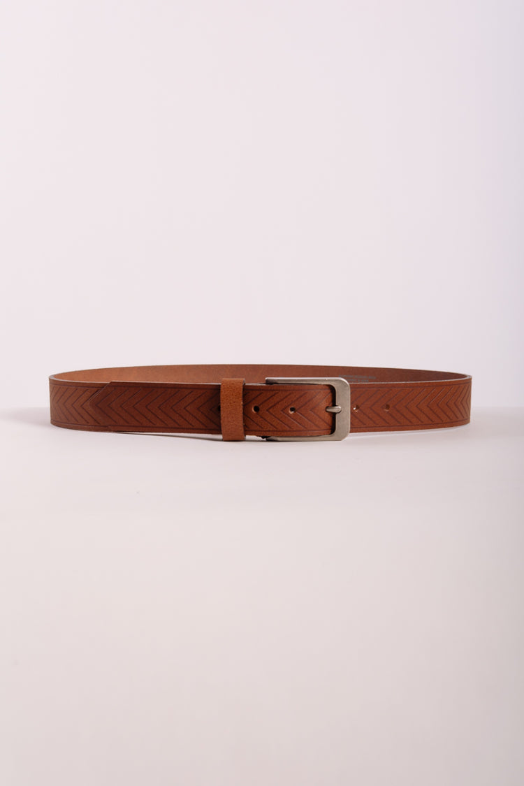 Herringbone Leather Belt - COG