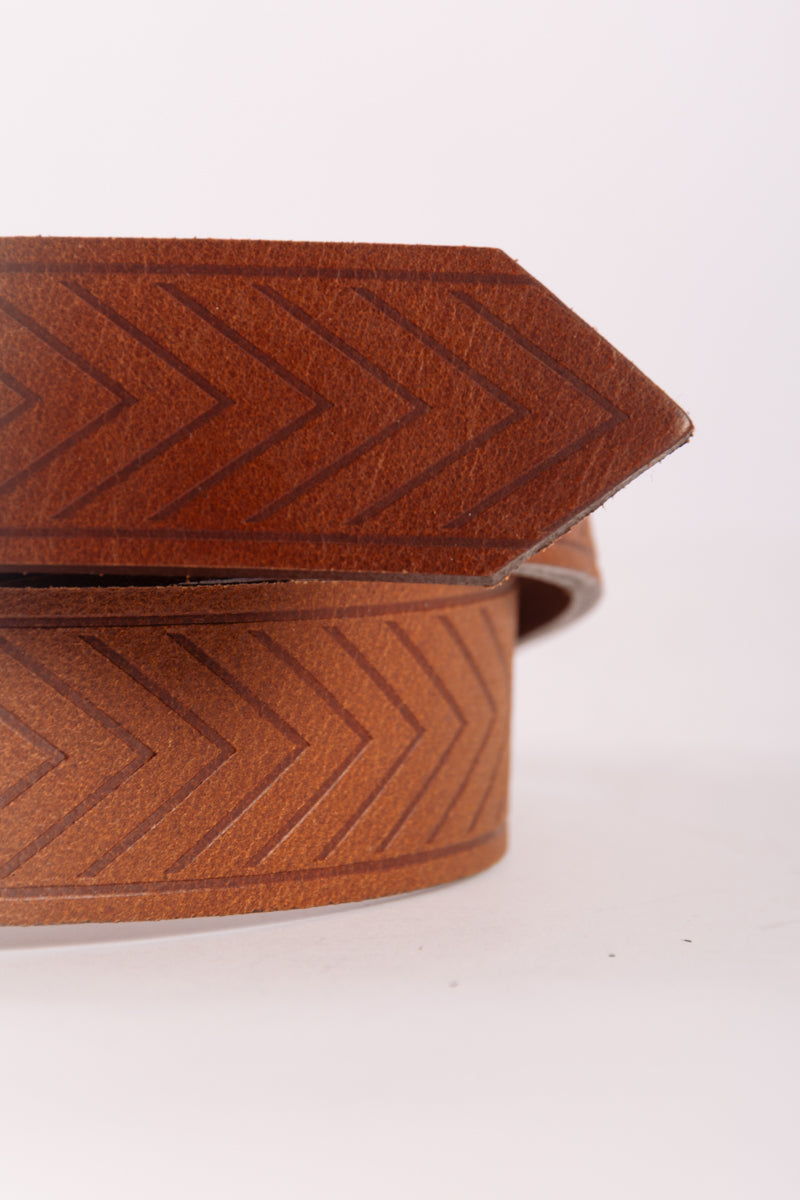 Herringbone Leather Belt - COG