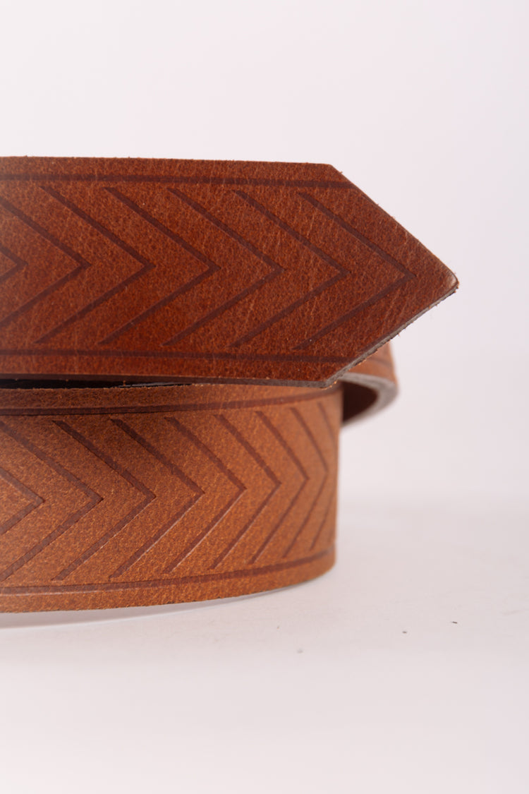 Herringbone Leather Belt - COG