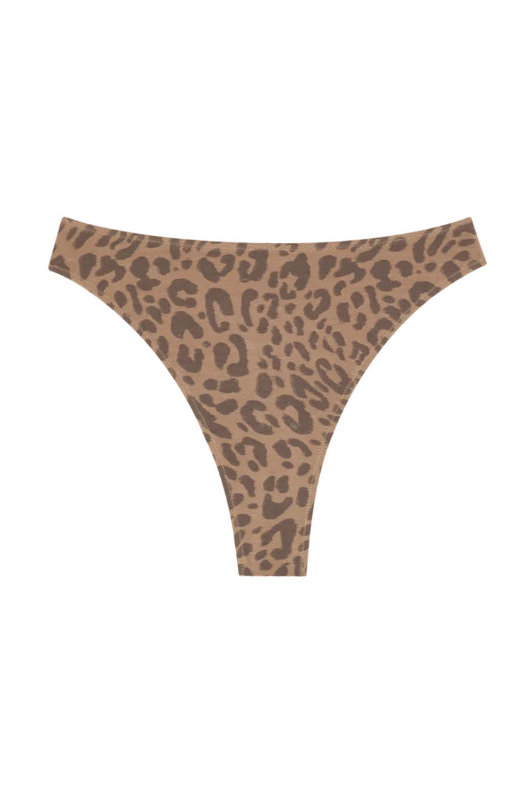 High Rise Thong - Tan Leopard - LEO