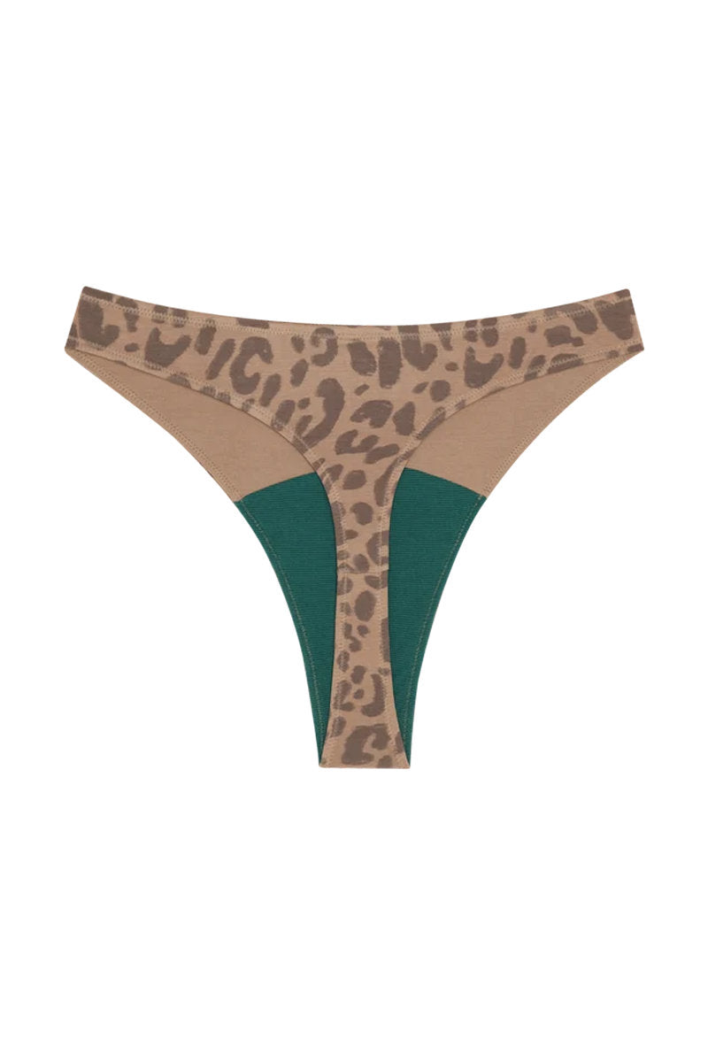 High Rise Thong - Tan Leopard - LEO