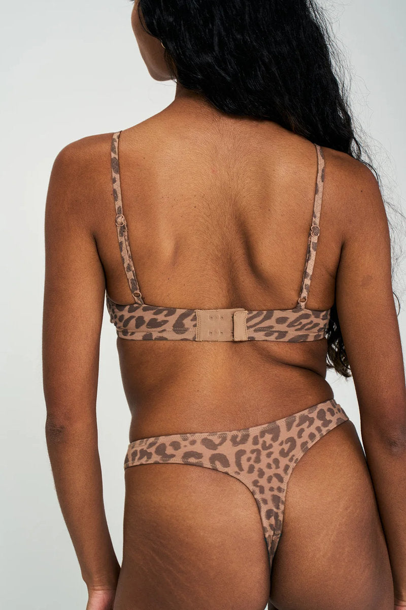 High Rise Thong - Tan Leopard - LEO