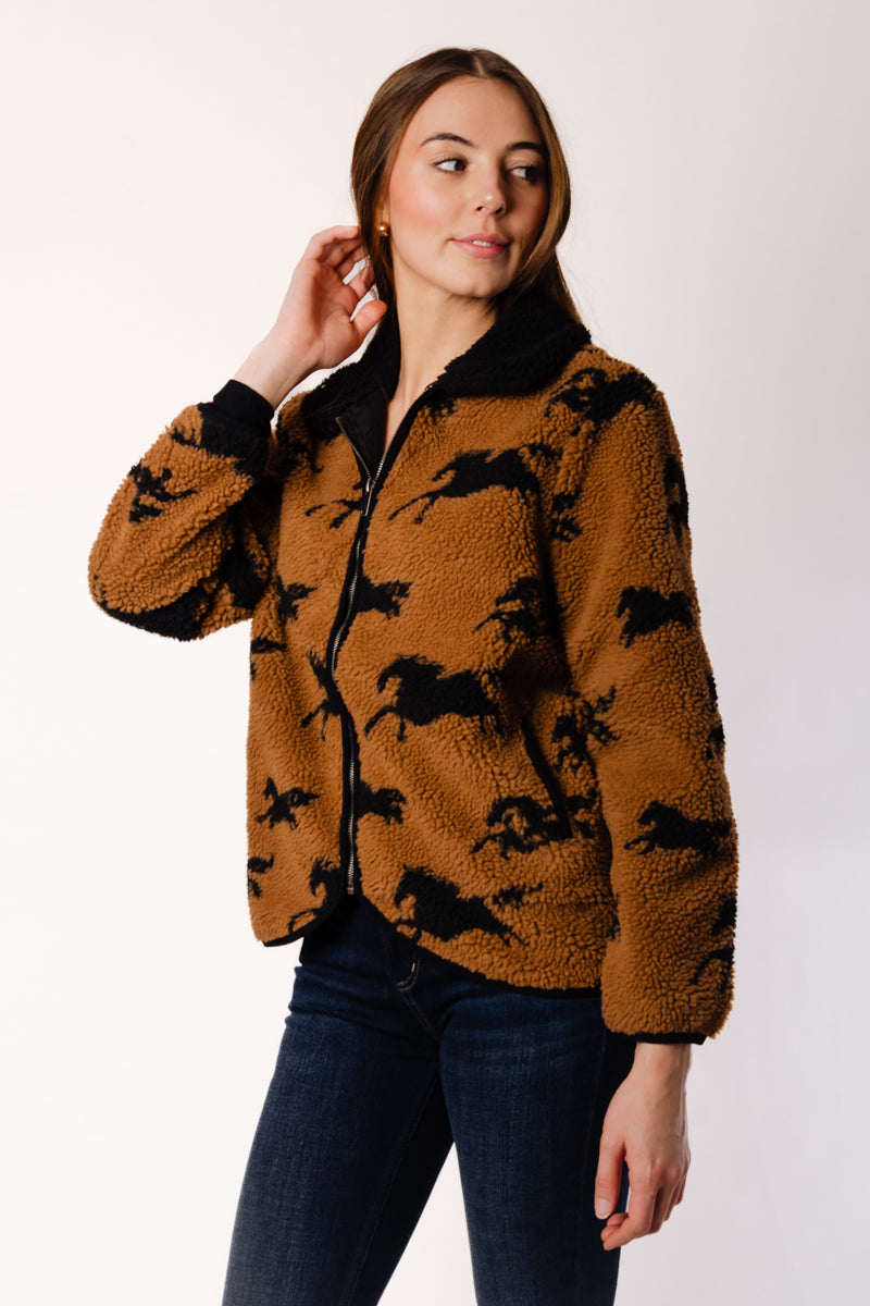 Horse Sherpa Zip Jacket - HRS