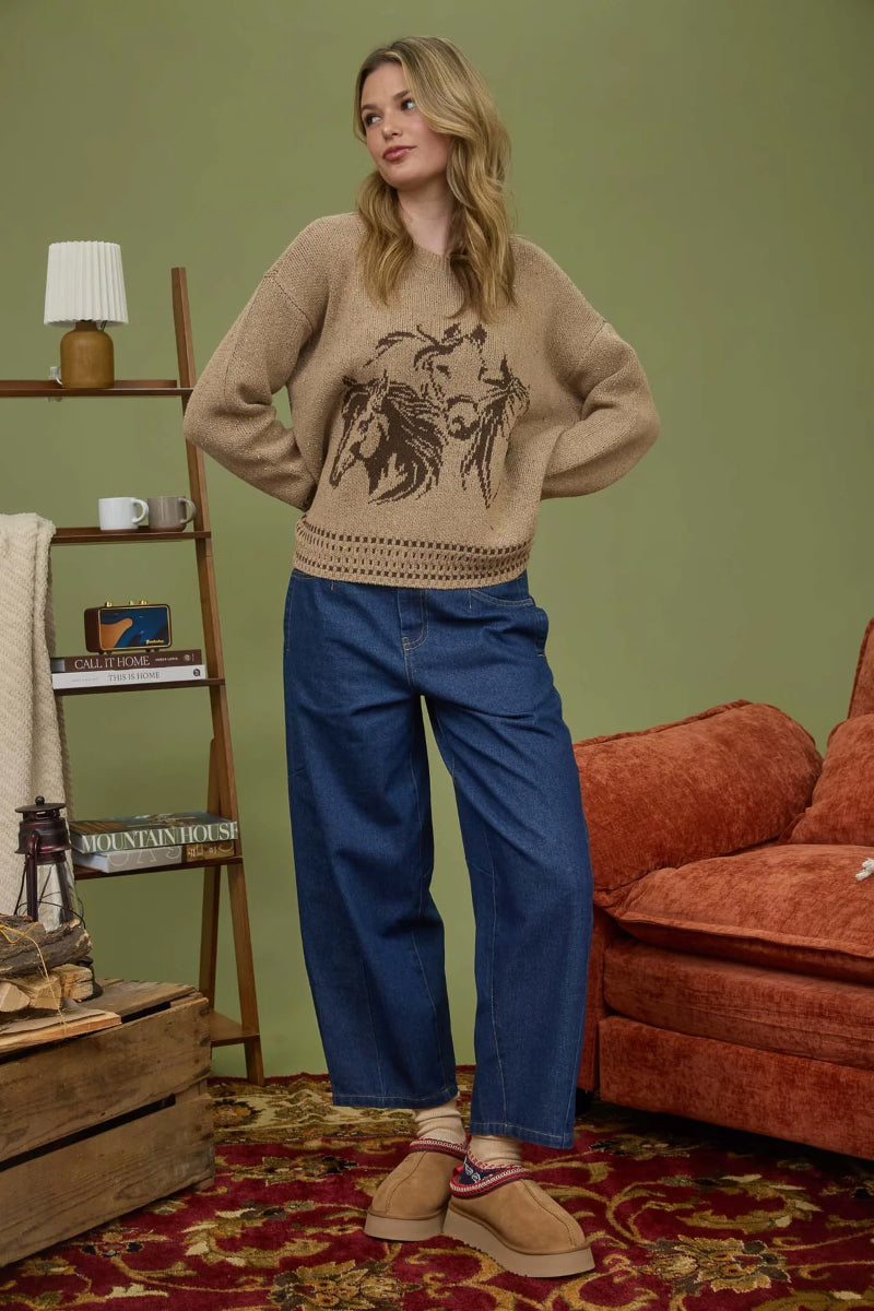 Horse Sweater - TAN