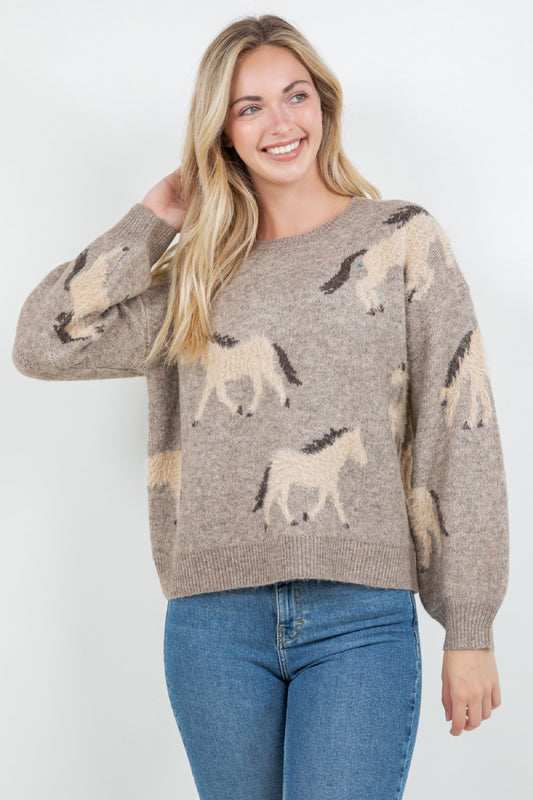 Horses Crew Sweater - MOC