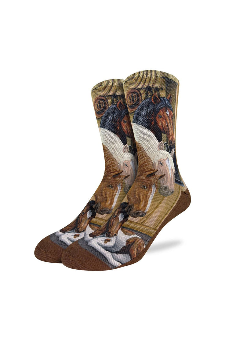Horses In Stable Socks - MUL