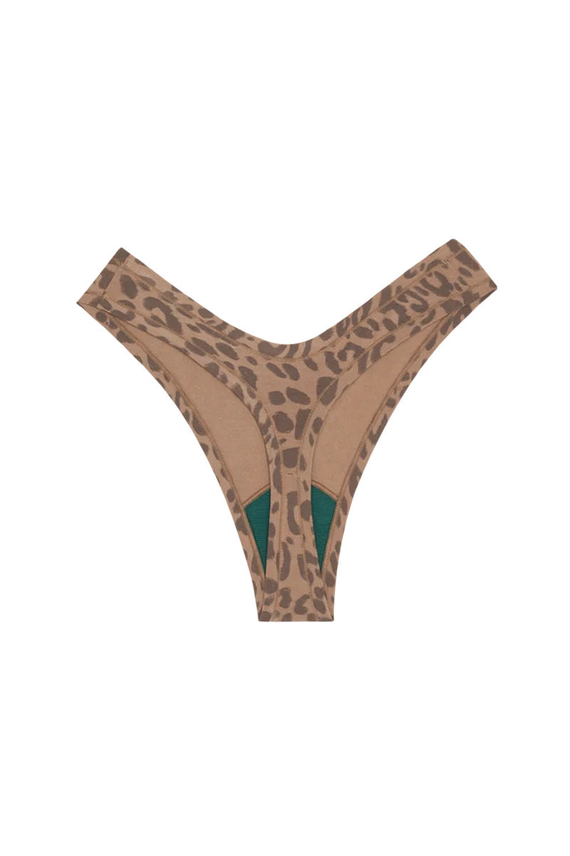 Dipped Thong - Tan Leopard - LEO