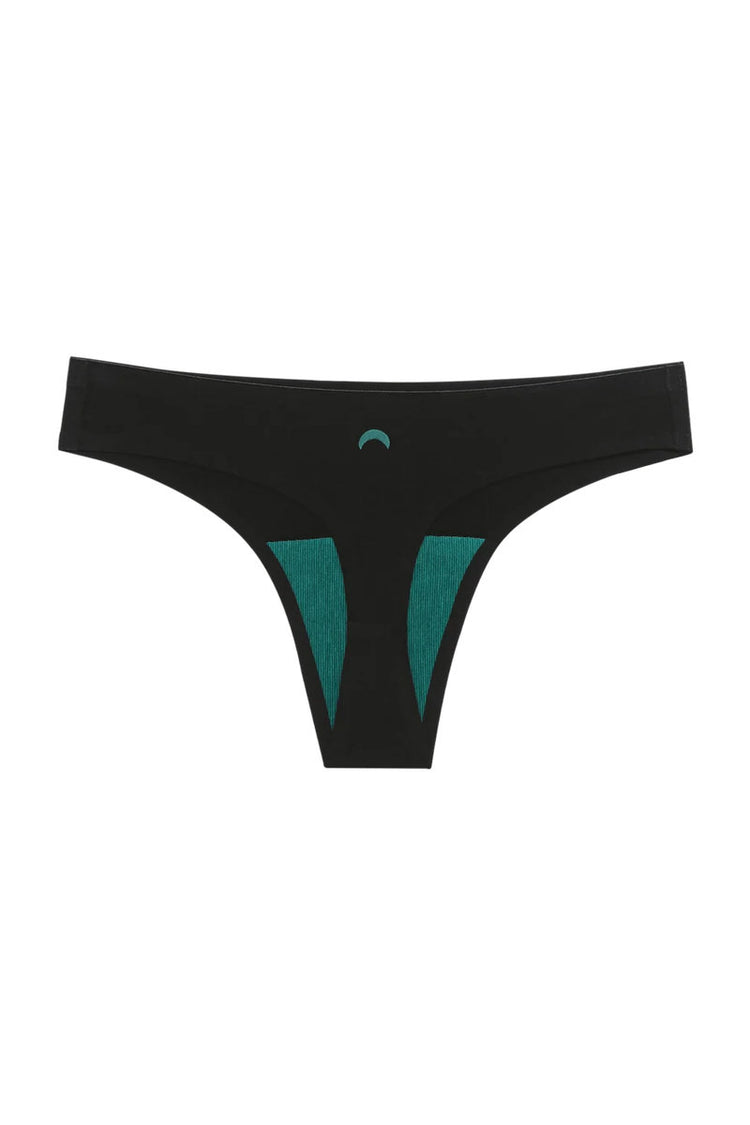 Seamless Low Mid Rise Thong - Black