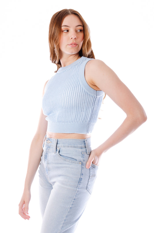 Inaya Knit Crop Top - BLU