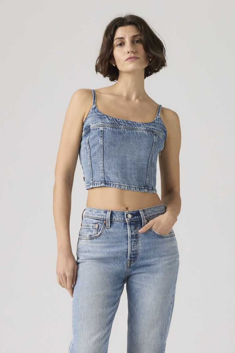 Jadine Denim Cami Tank Top - TWI