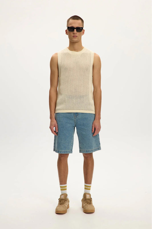 Knitted Sleeveless Vest - CRM