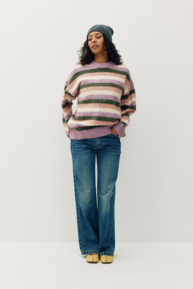 Bonbon Stripe Rugby Sweater - PUR
