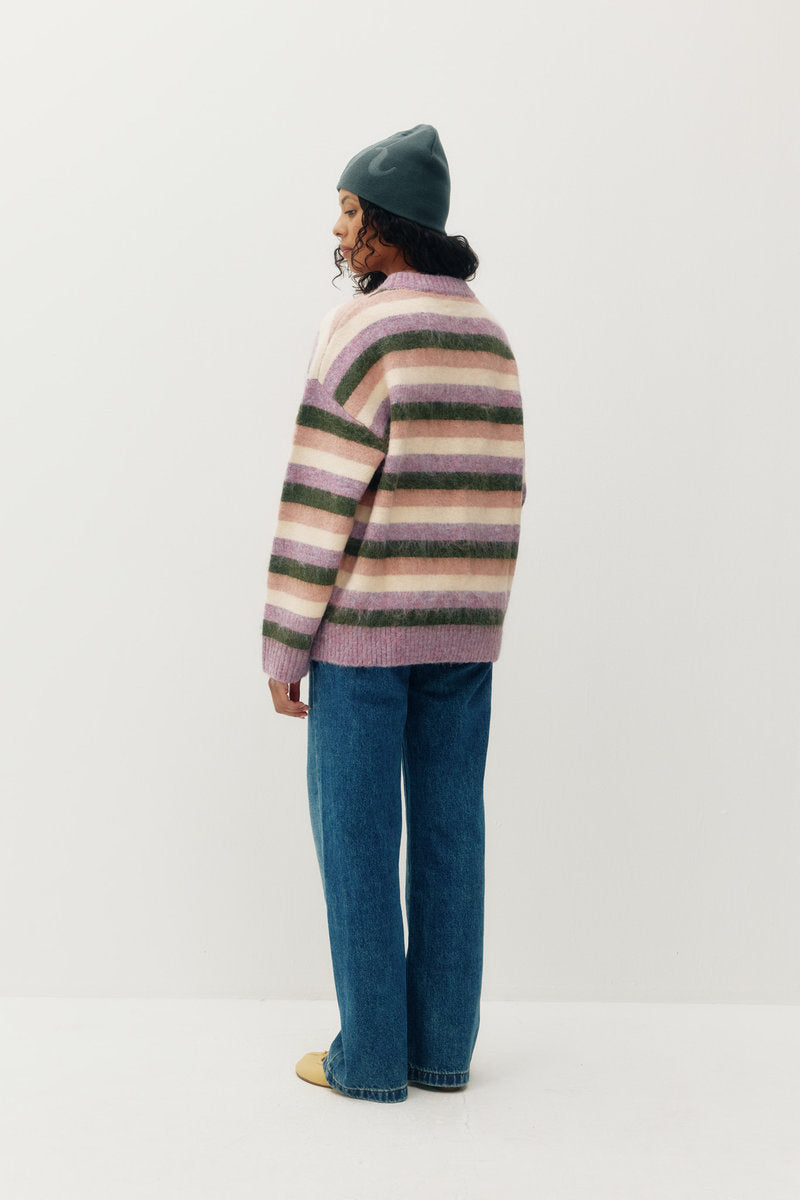 Bonbon Stripe Rugby Sweater - PUR
