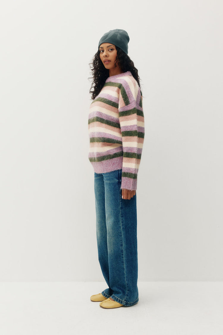 Bonbon Stripe Rugby Sweater - PUR